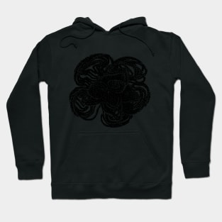 Striking black and white beaded floral design Hoodie